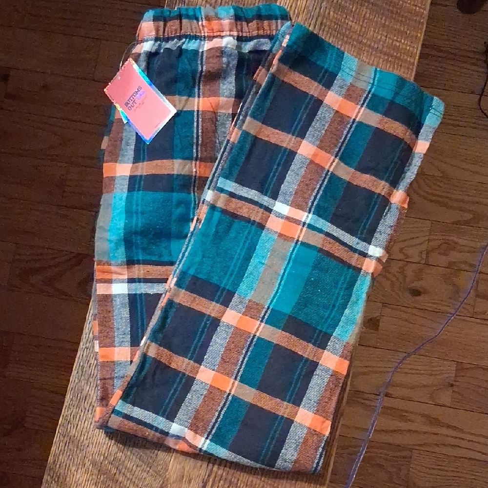 Bottoms Out Gal Flannel Sleep Pants Plaid Lounge NWT  Size L